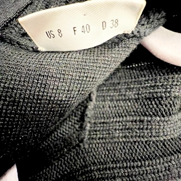 Akris Punto Wool Rib Knit Mock Neck Midi Dress Black Size 8 - Picture 10 of 12